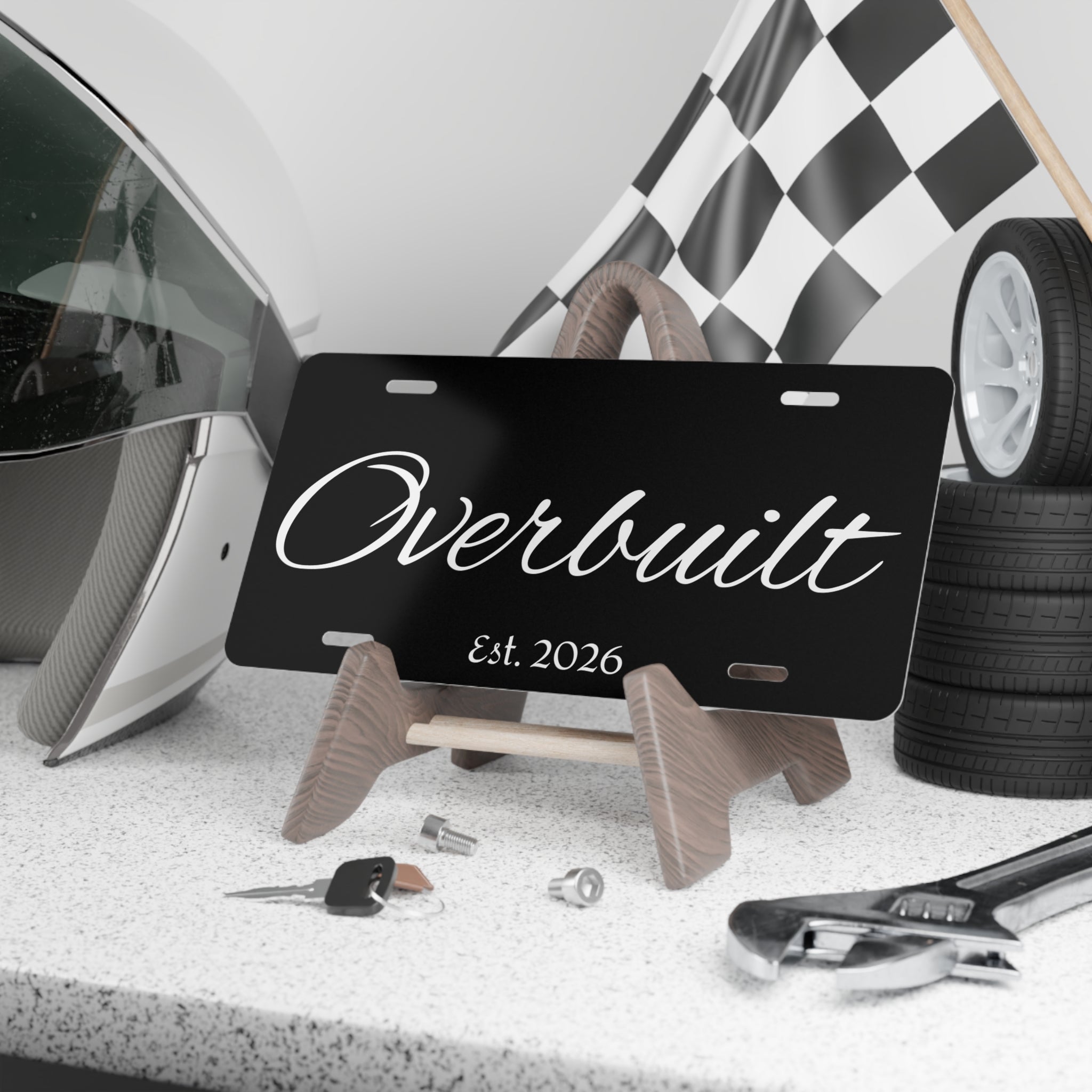 Overbuilt Vanity Plate (Custom Car Décor)